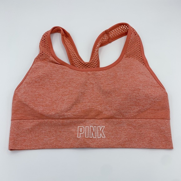 PINK Victoria's Secret Other - VS Pink Orange Mesh Strap Pull On Sports Bra